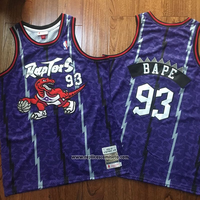 Camiseta Toronto Raptors Bape #93 Hardwood Classic Violeta